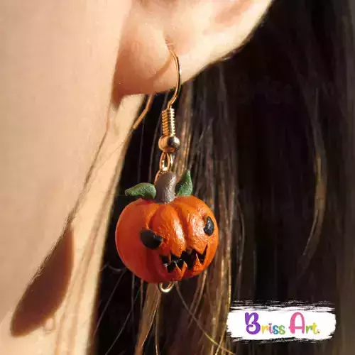ANGRY PUMPKIN 3D HALLOWEEN EARRINGS