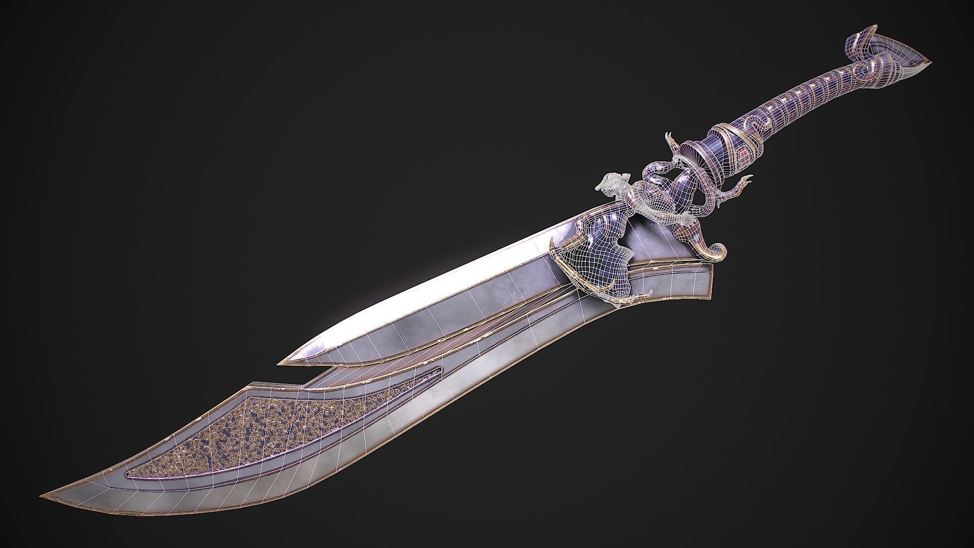Fantasy Sword 13 3D model Low-poly 3D model_3