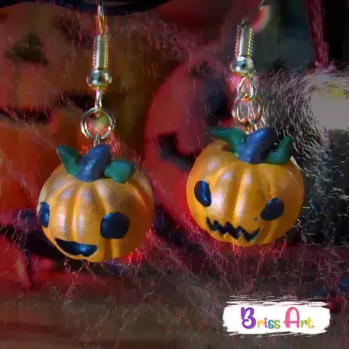 HAPPY PUMPKIN 3D HALLOWEEN EARRINGS