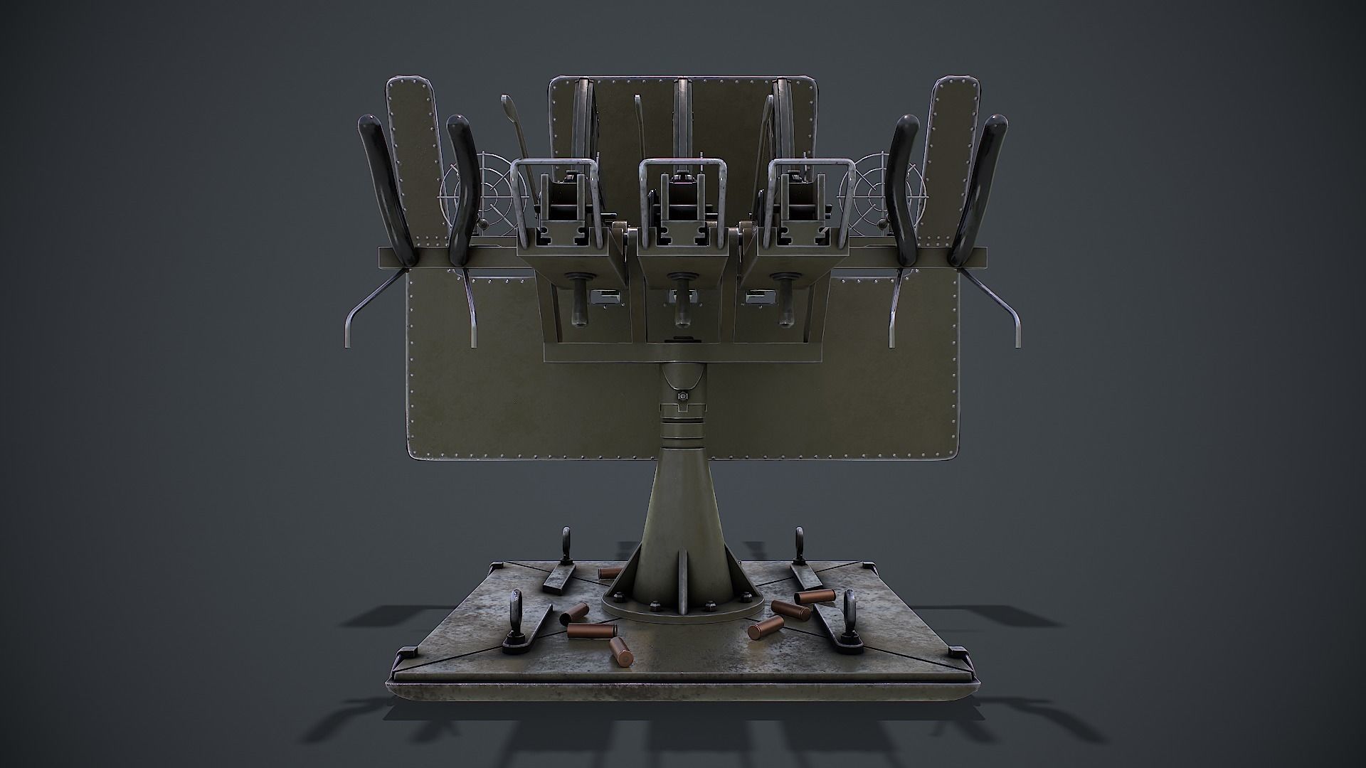 Machine Gun Turret 3D model Low-poly 3D model_6