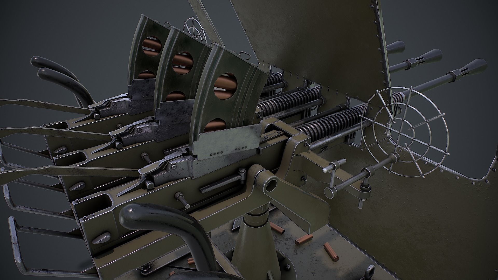 Machine Gun Turret 3D model Low-poly 3D model_10
