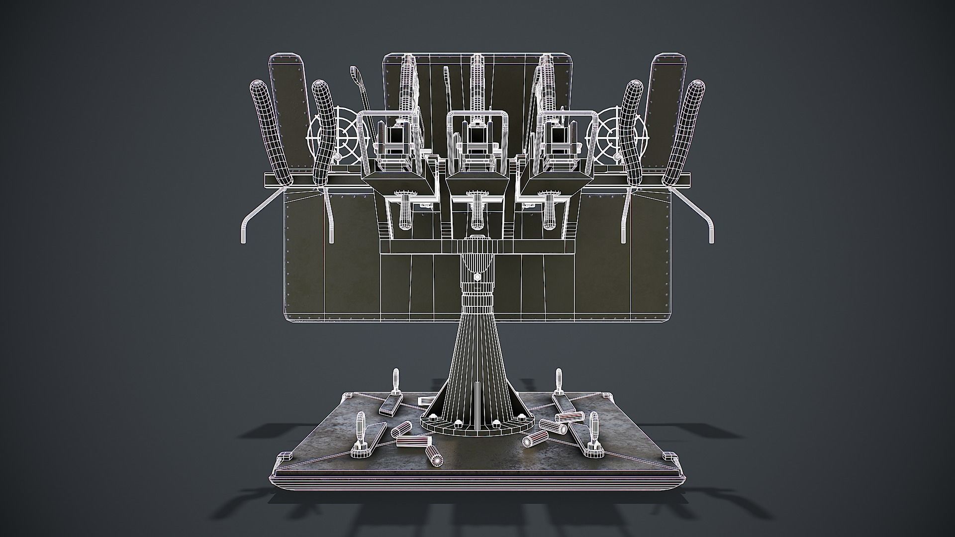 Machine Gun Turret 3D model Low-poly 3D model_7