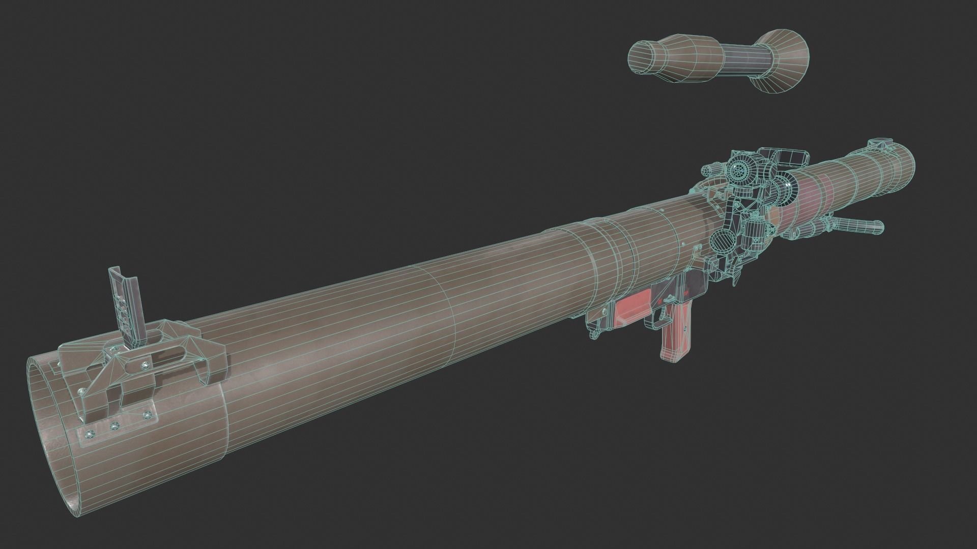 RPG-29 Vampir Low-poly 3D model_3