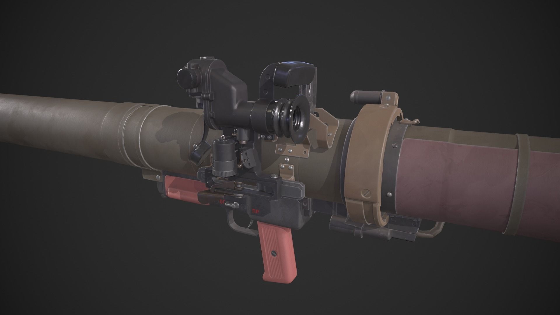 RPG-29 Vampir Low-poly 3D model_4