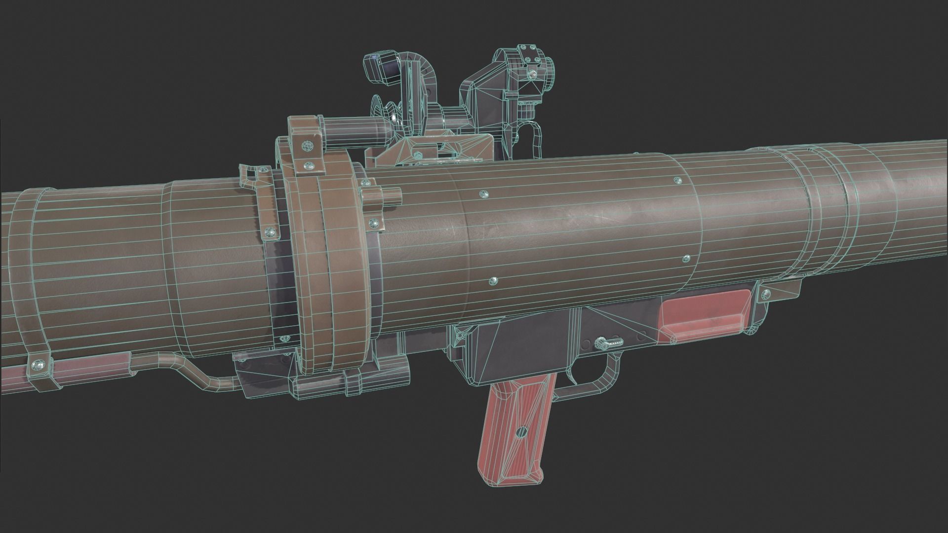 RPG-29 Vampir Low-poly 3D model_7