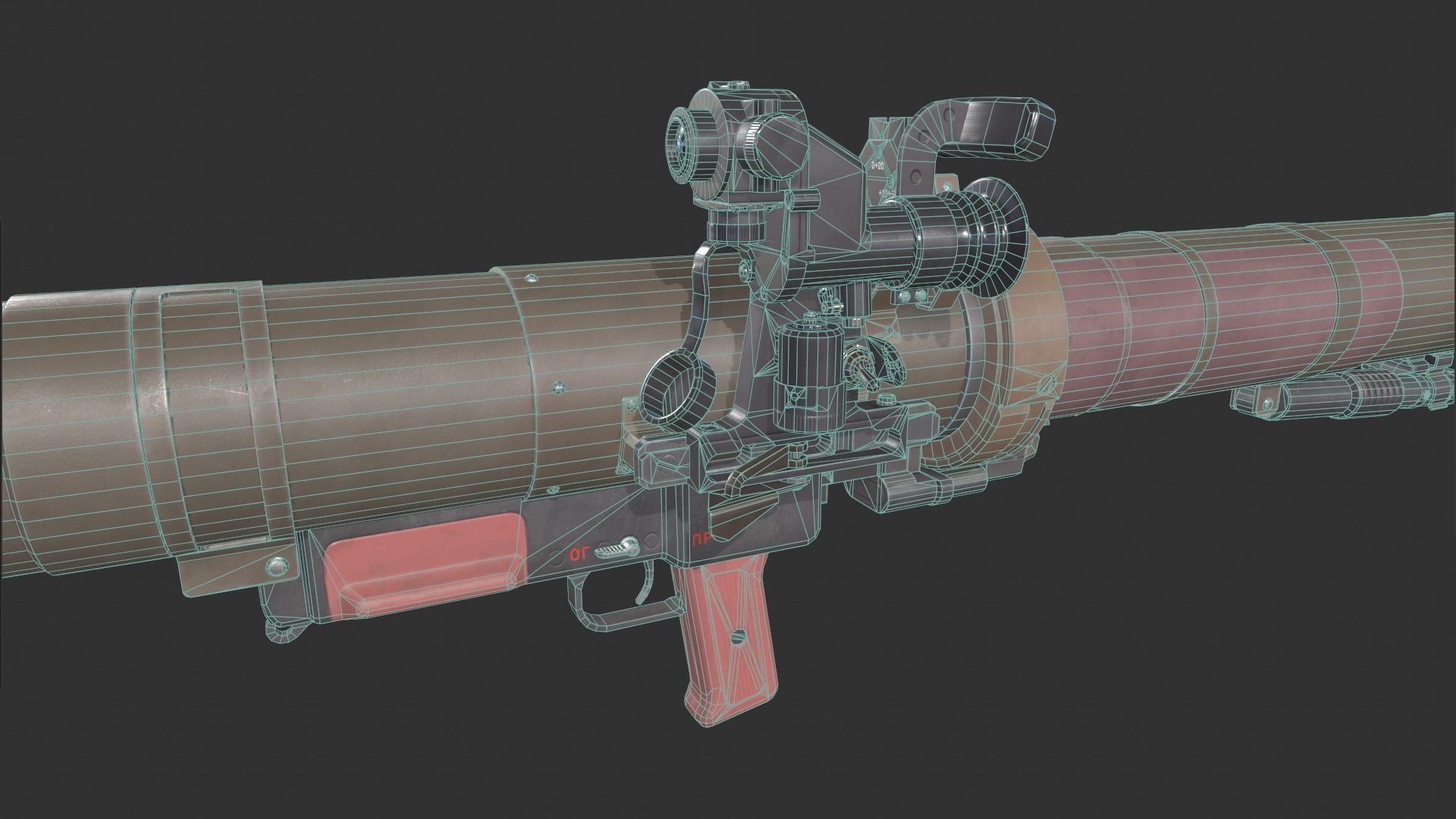 RPG-29 Vampir Low-poly 3D model_11