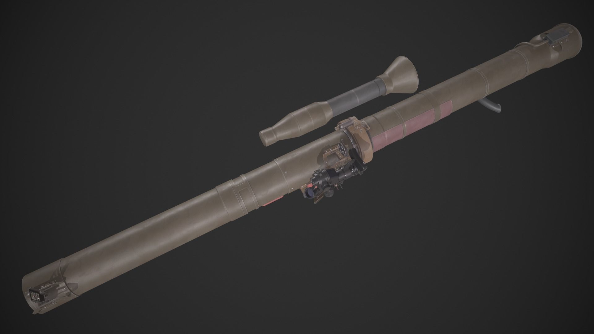 RPG-29 Vampir Low-poly 3D model_8