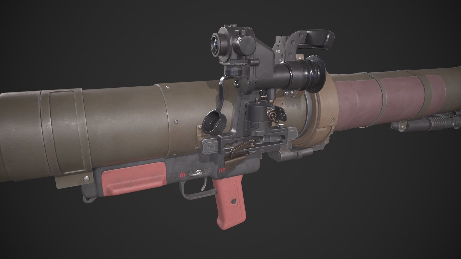 RPG-29 Vampir Low-poly 3D model_10