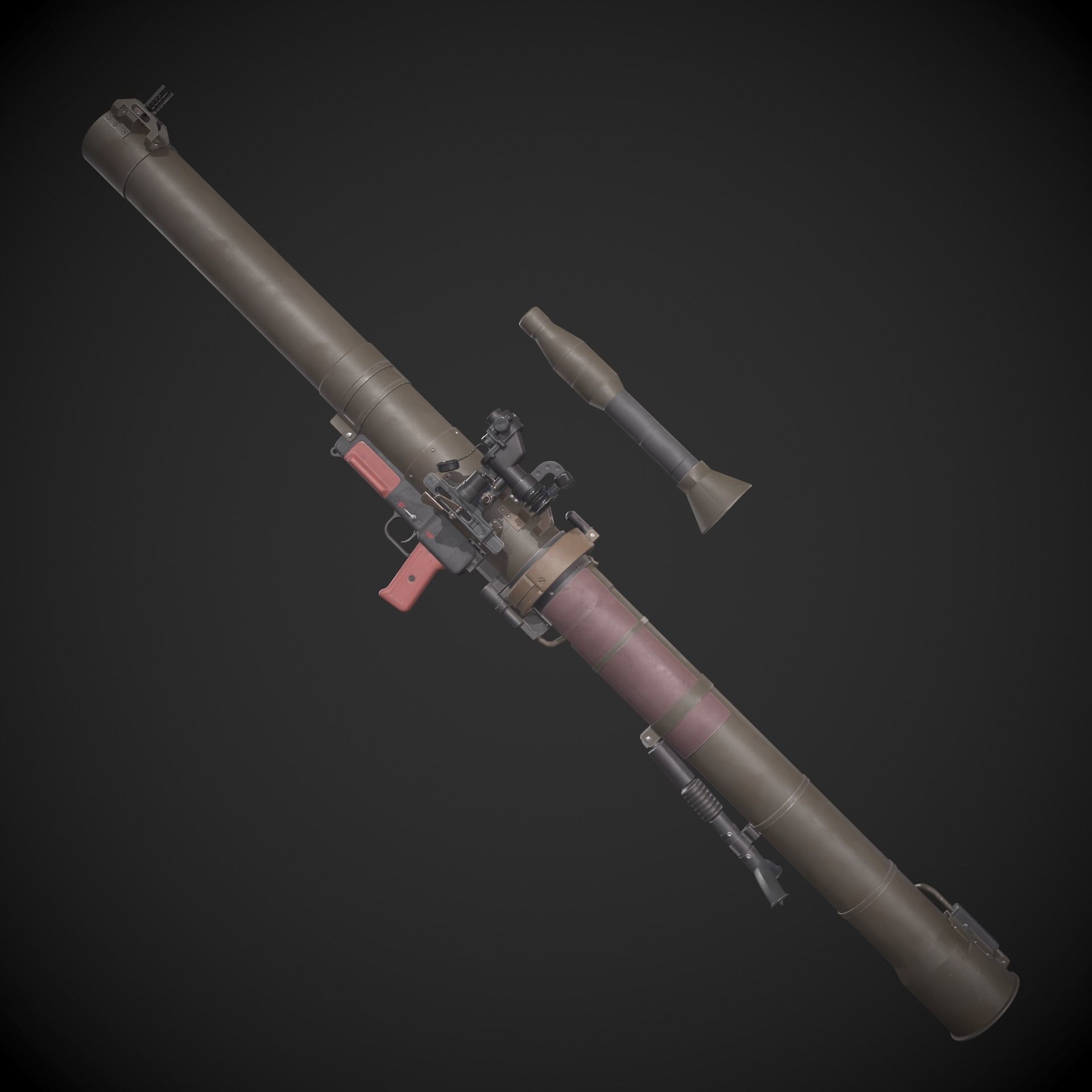 RPG-29 Vampir Low-poly 3D model_14