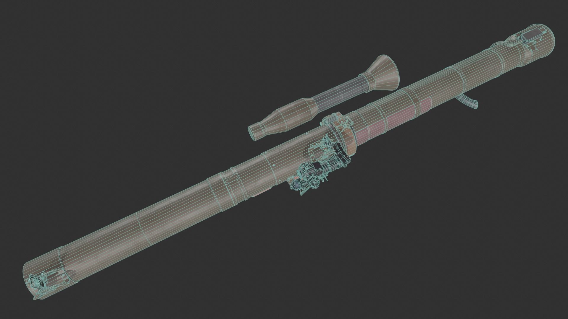 RPG-29 Vampir Low-poly 3D model_9