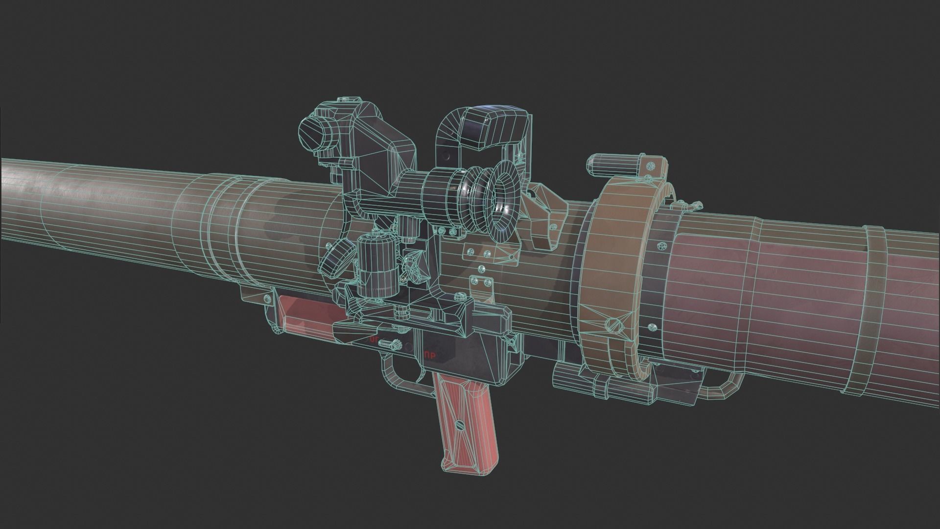 RPG-29 Vampir Low-poly 3D model_5