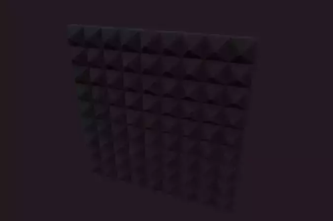 Studio soundproof panel lowpoly Sound Barrier square pattern