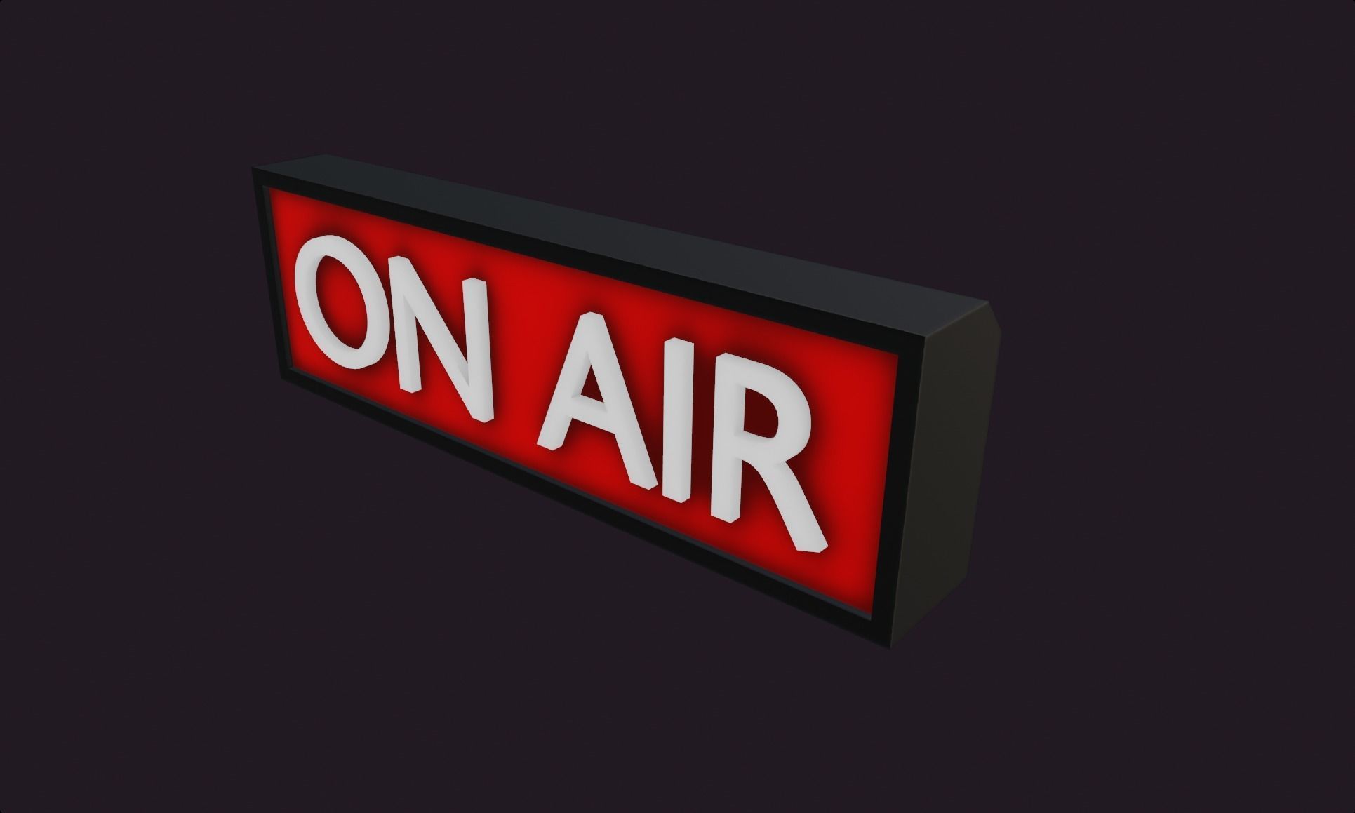 On air lamp sign wall decoration electronic streaming streamer Low-poly 3D model_10