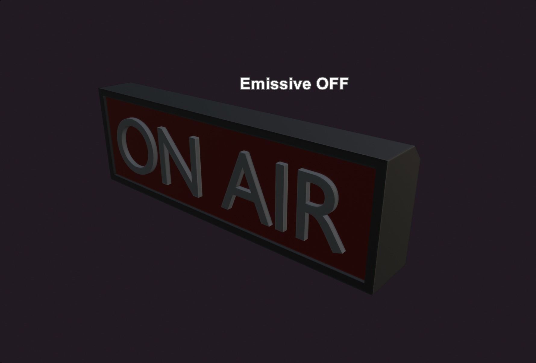 On air lamp sign wall decoration electronic streaming streamer Low-poly 3D model_11