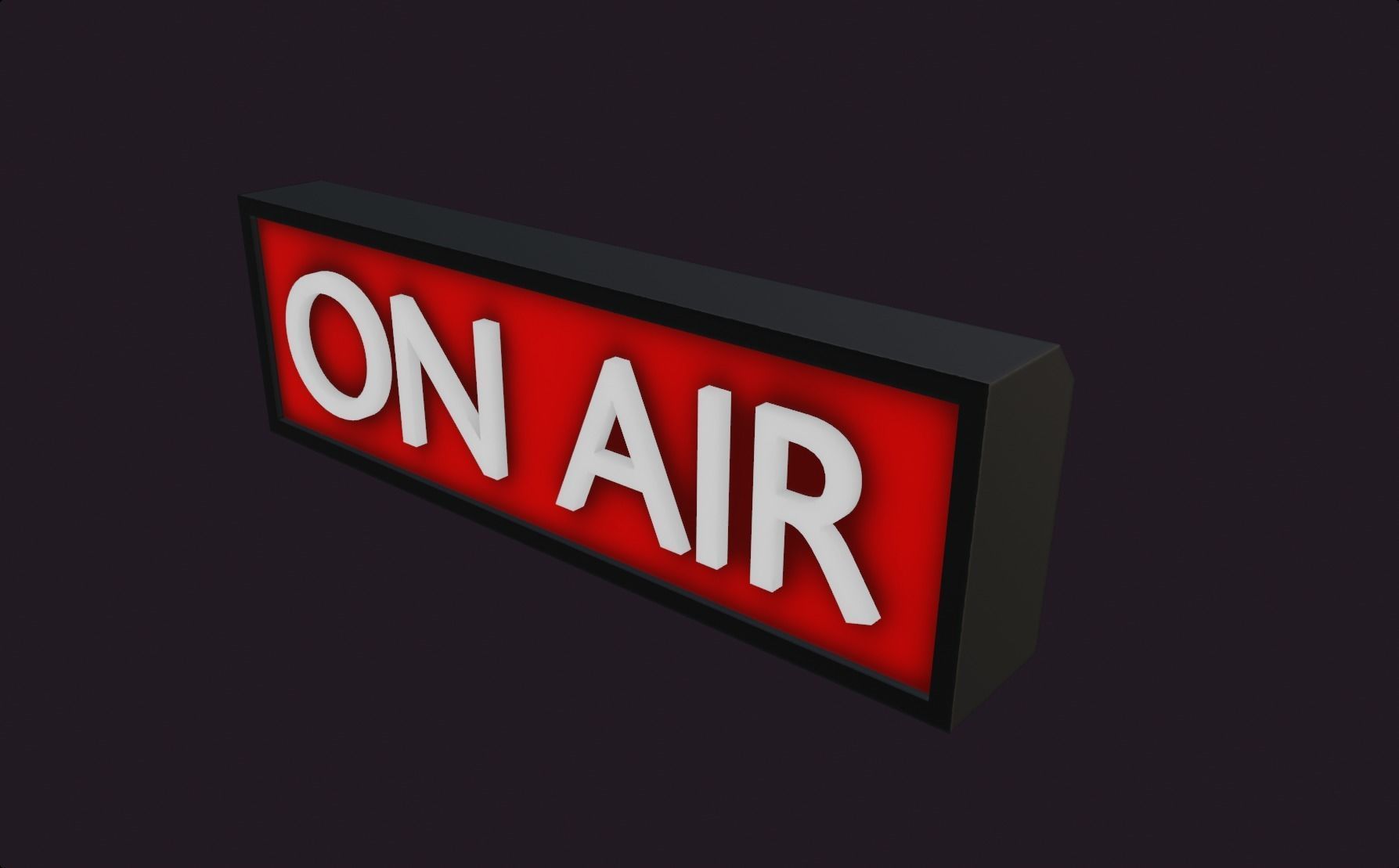 On air lamp sign wall decoration electronic streaming streamer Low-poly 3D model_12