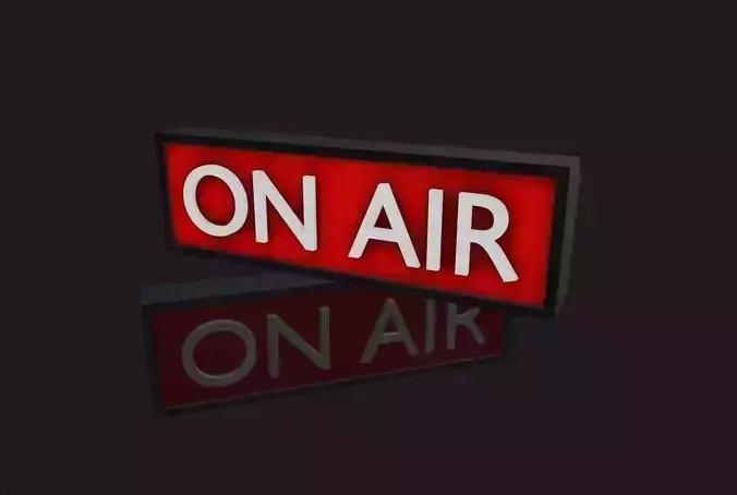 On air lamp sign wall decoration electronic streaming streamer Low-poly 3D model