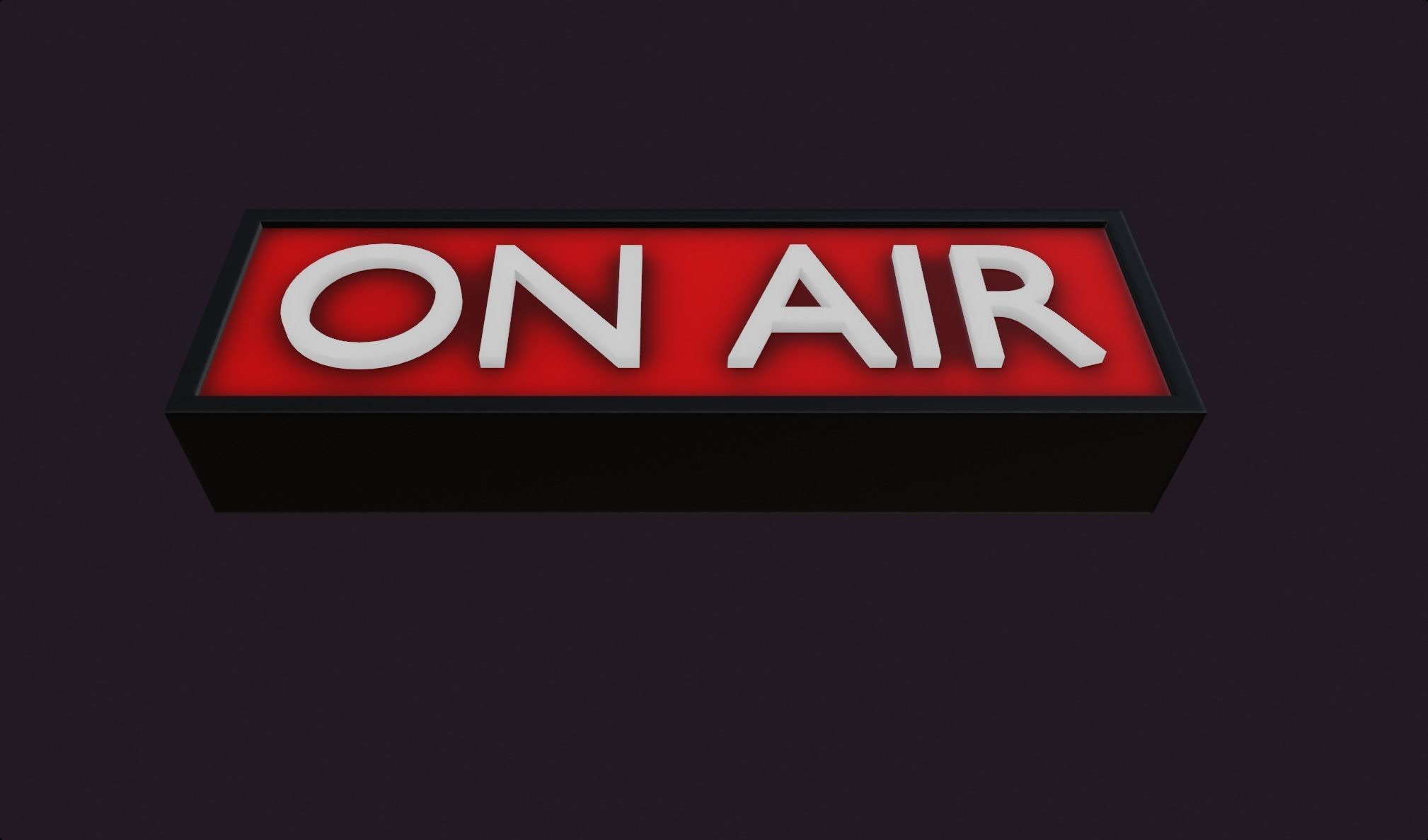 On air lamp sign wall decoration electronic streaming streamer Low-poly 3D model_9