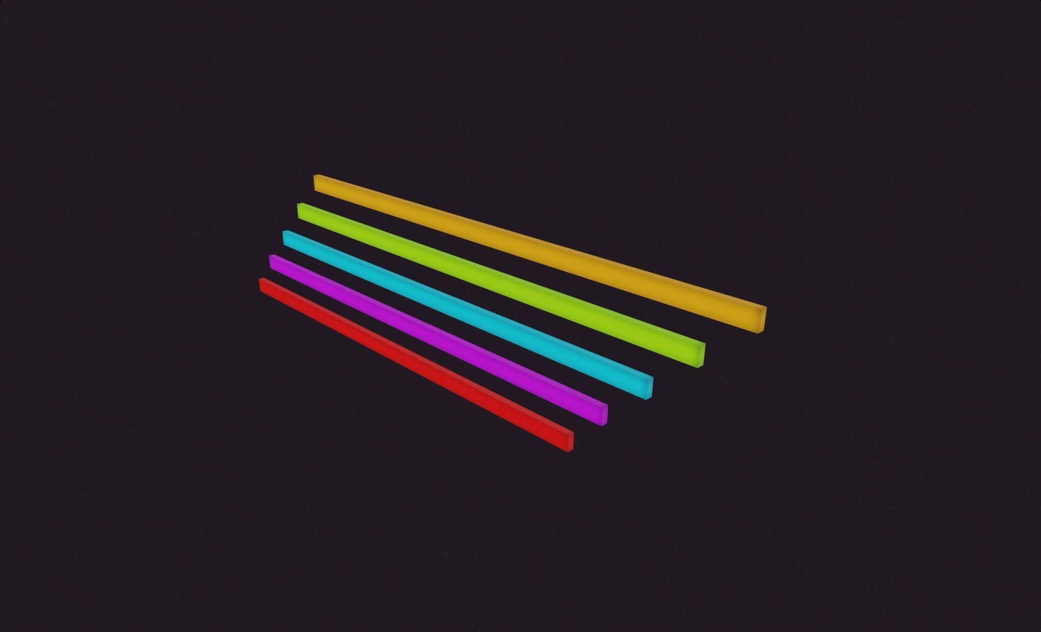 color lamp lines neon decoration rgb colorful gaming gamer decor Low-poly 3D model_3