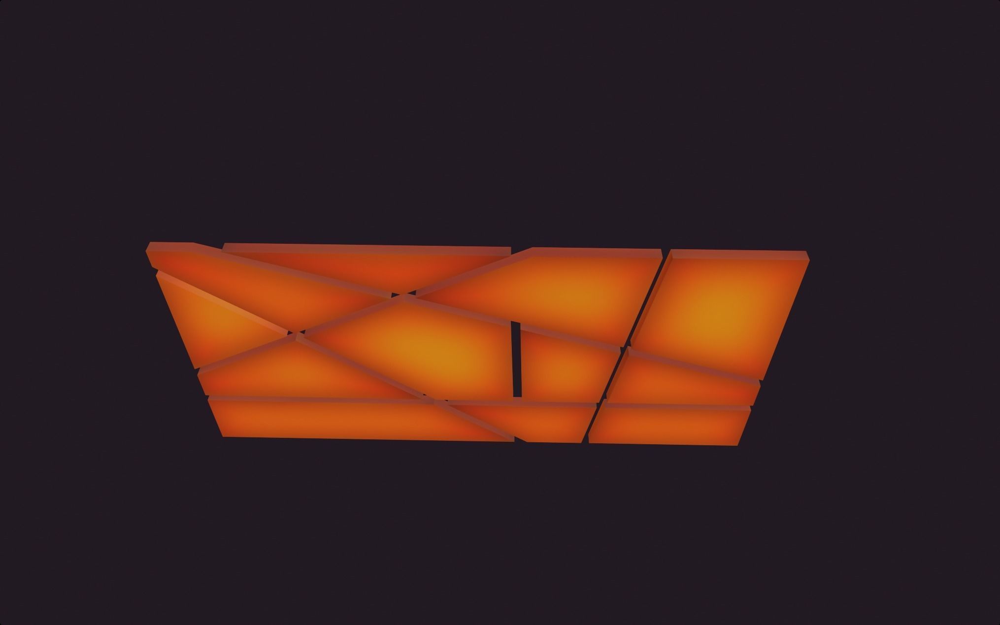 modern abstract design lamp orange emission lowpoly model wall Low-poly 3D model_8