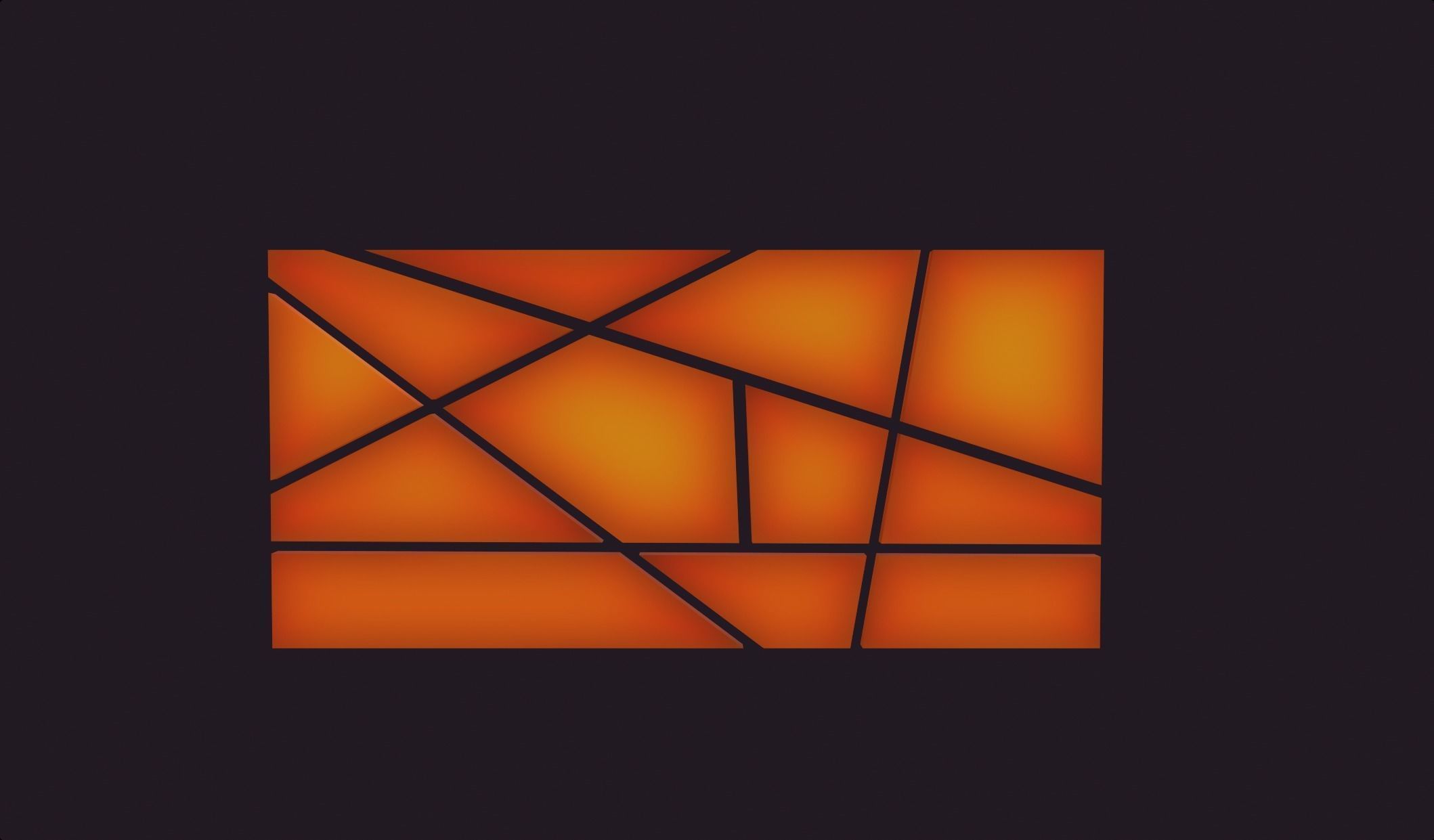 modern abstract design lamp orange emission lowpoly model wall Low-poly 3D model_7