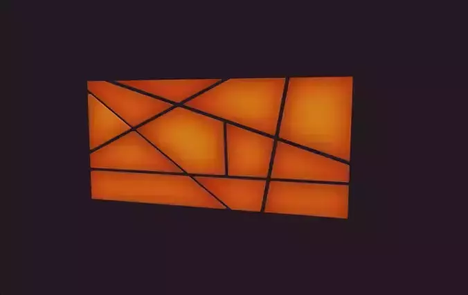 modern abstract design lamp orange emission lowpoly model wall Low-poly 3D model