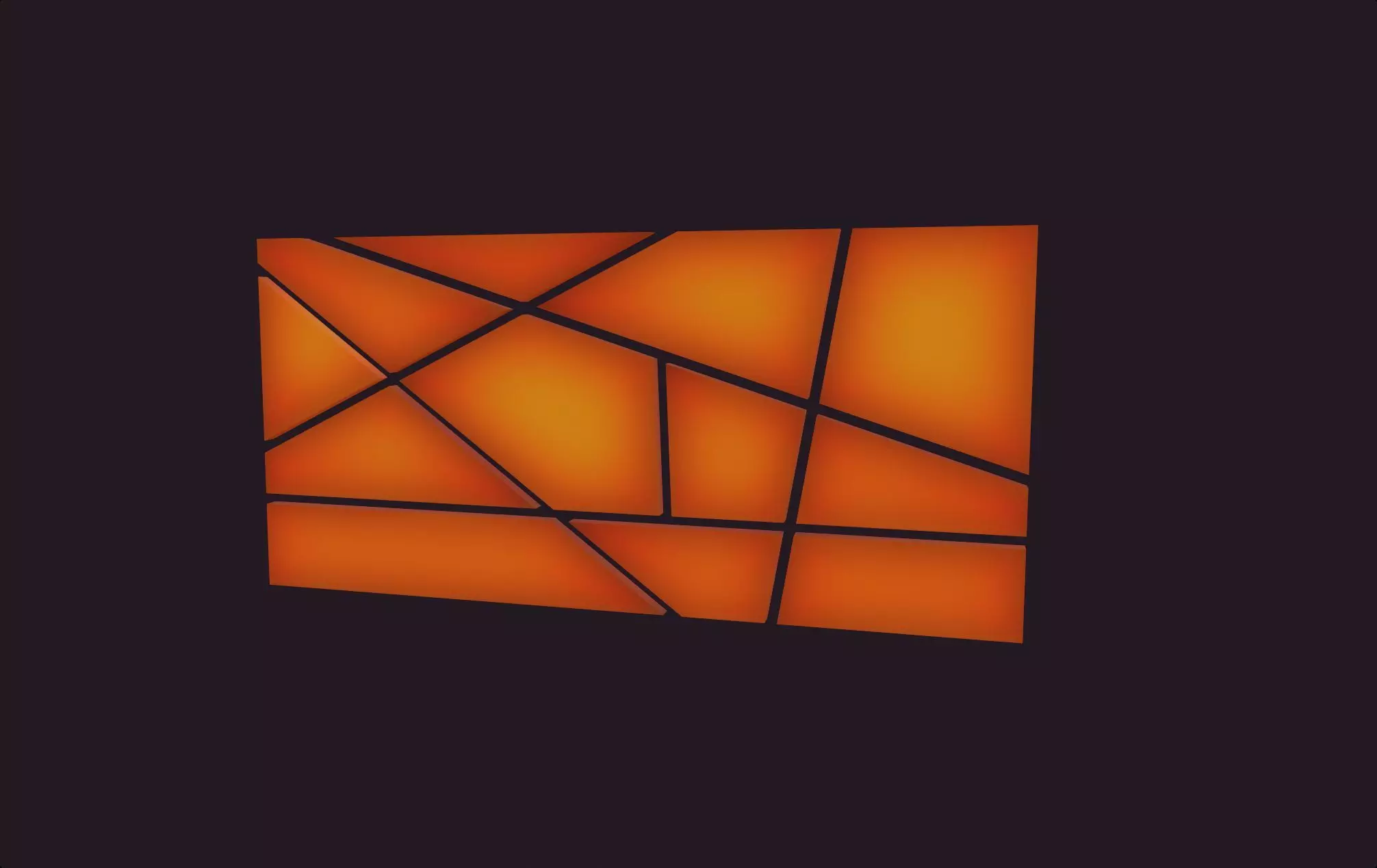 modern abstract design lamp orange emission lowpoly model wall Low-poly 3D model_0