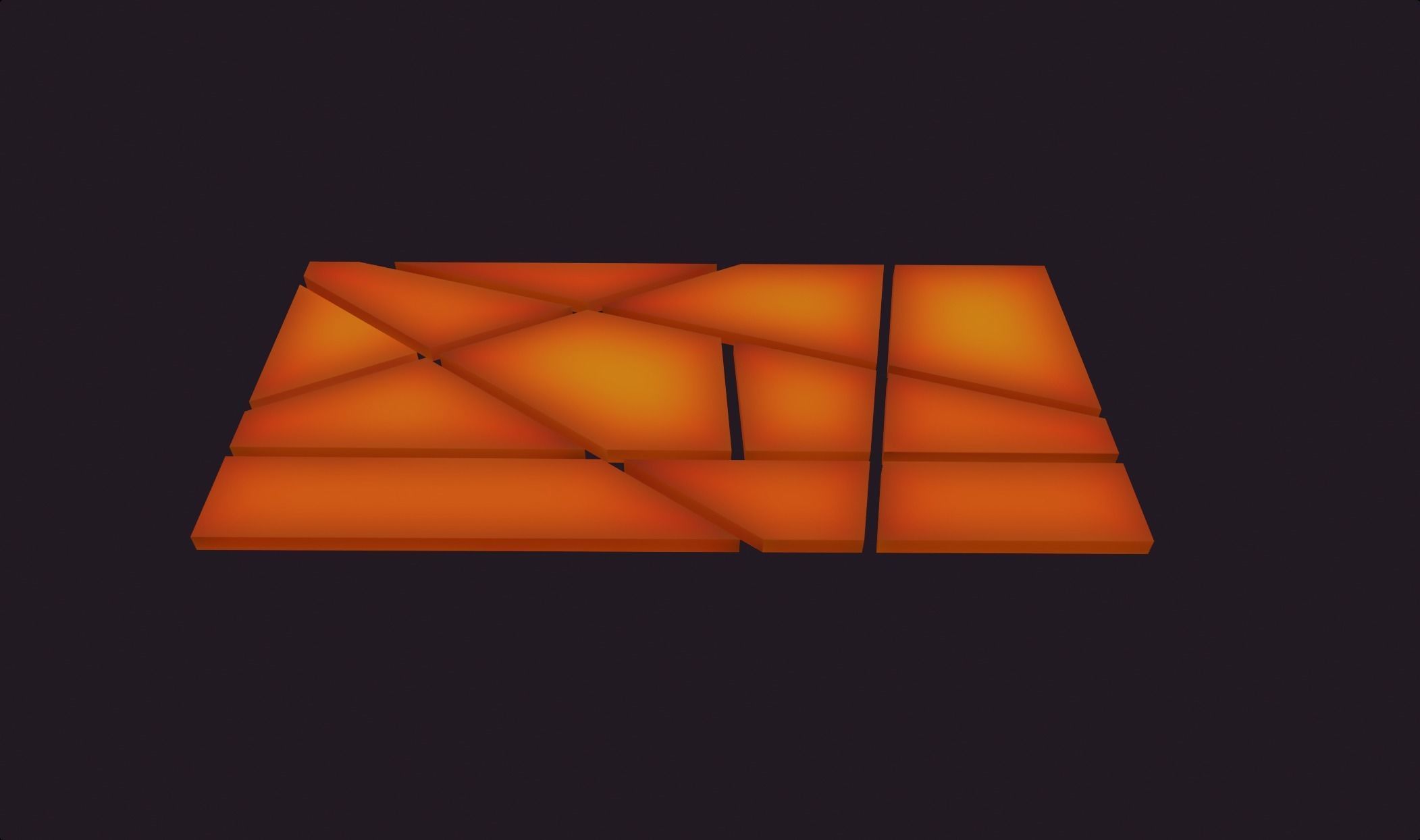 modern abstract design lamp orange emission lowpoly model wall Low-poly 3D model_6