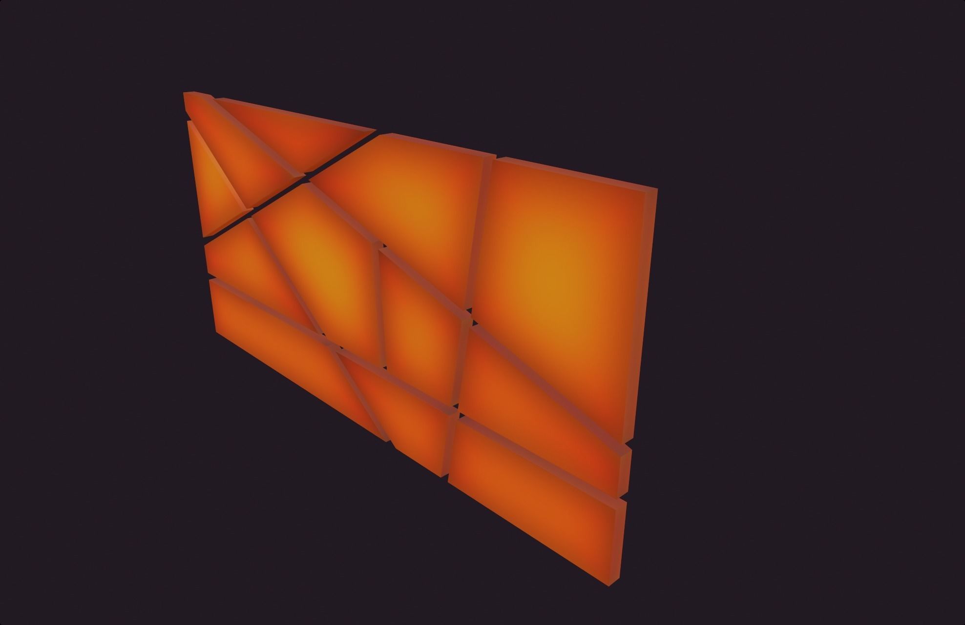modern abstract design lamp orange emission lowpoly model wall Low-poly 3D model_3