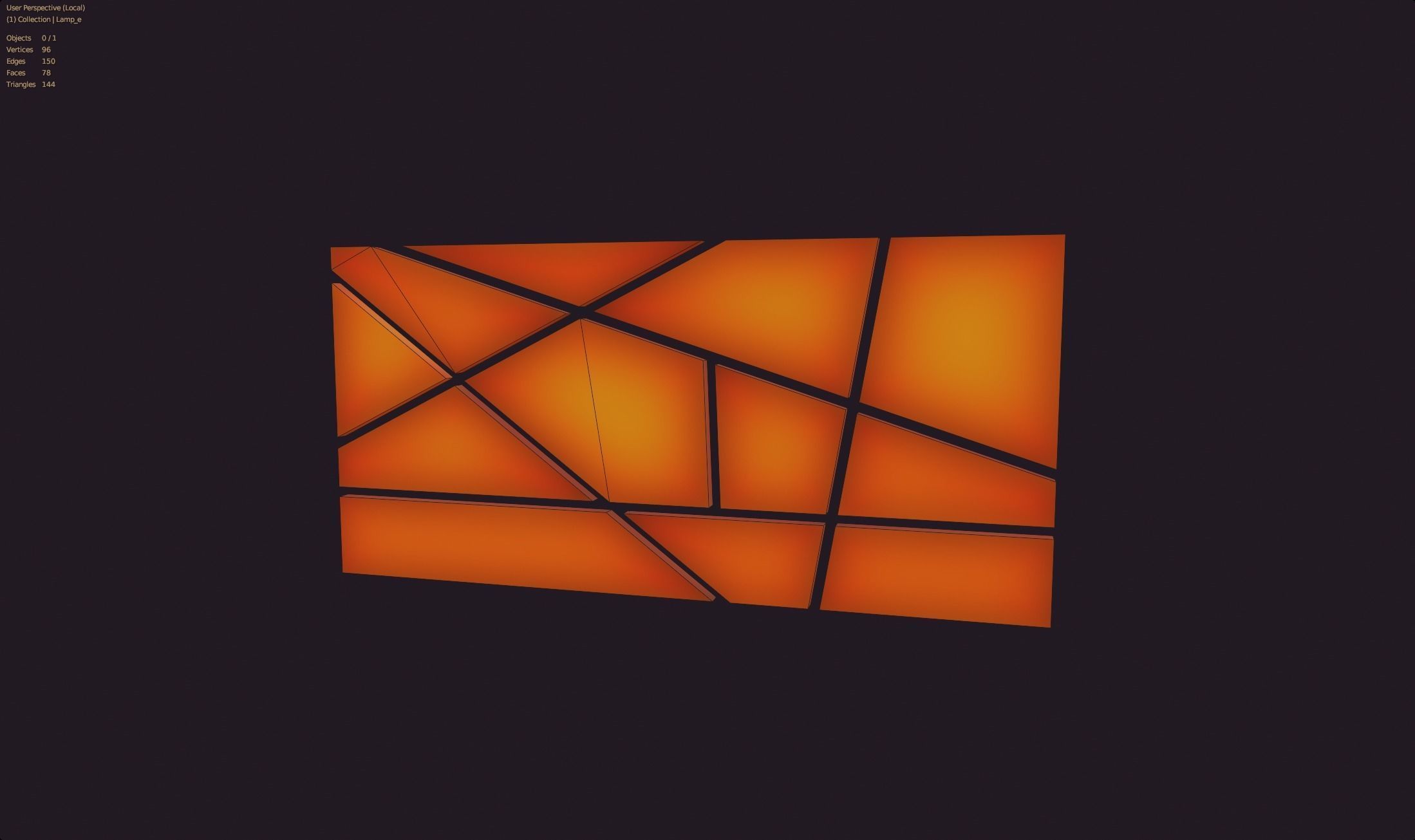 modern abstract design lamp orange emission lowpoly model wall Low-poly 3D model_1