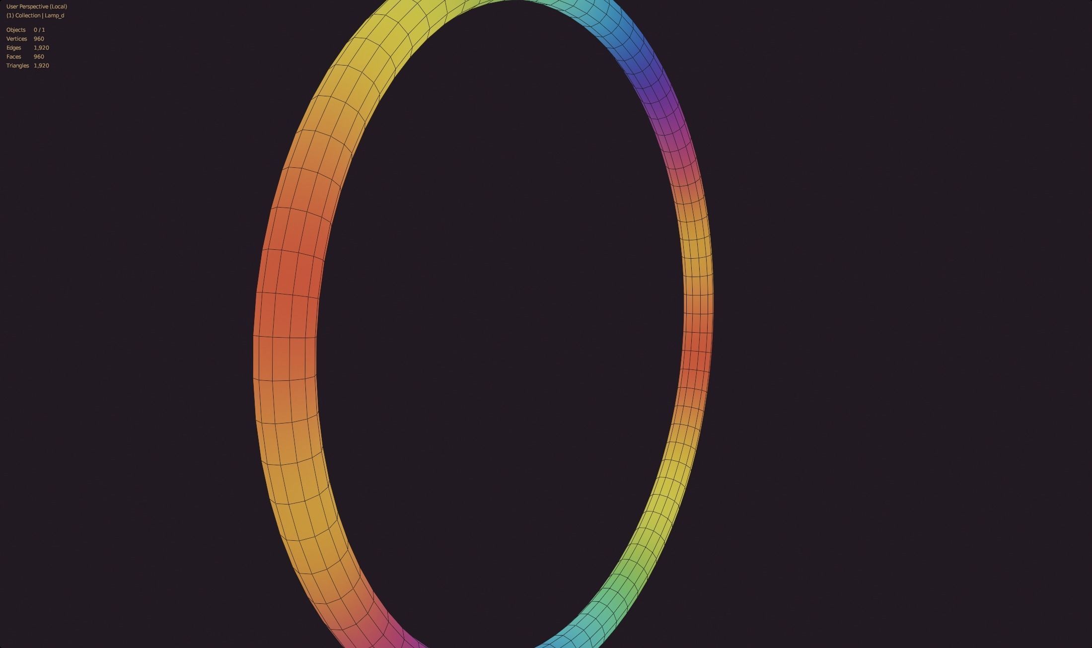 Circle rgb ring lamp colorful lowpoly game ready  Low-poly 3D model_4