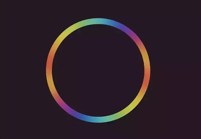 Circle rgb ring lamp colorful lowpoly game ready  Low-poly 3D model