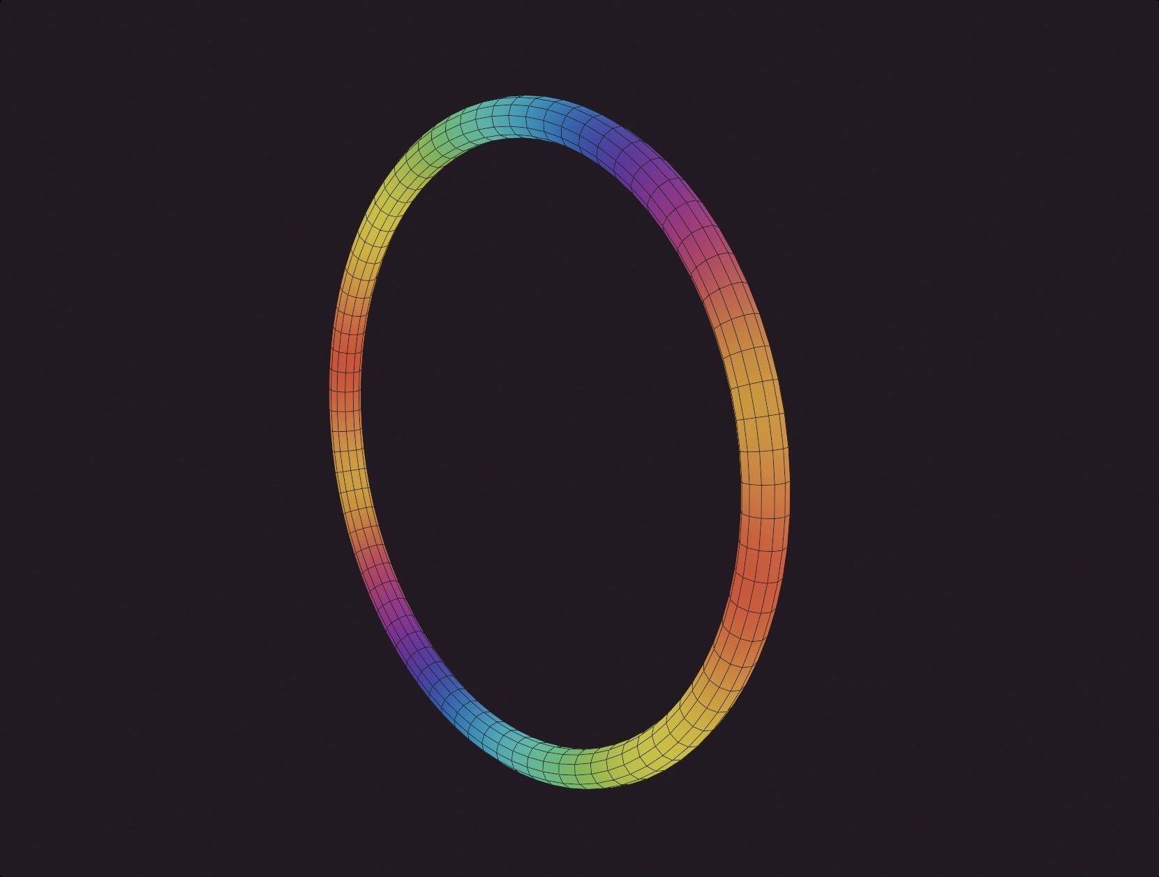 Circle rgb ring lamp colorful lowpoly game ready  Low-poly 3D model_3