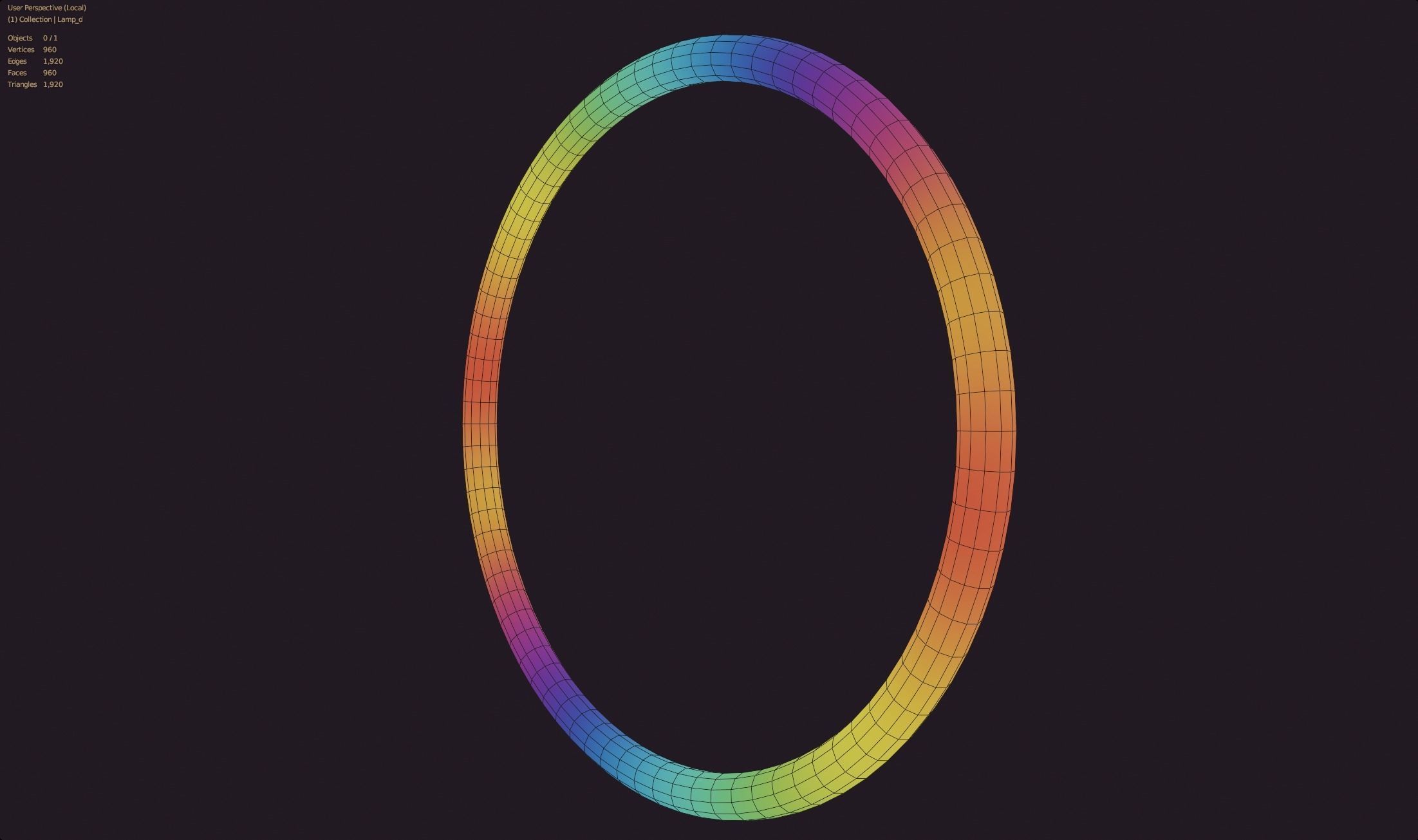 Circle rgb ring lamp colorful lowpoly game ready  Low-poly 3D model_5