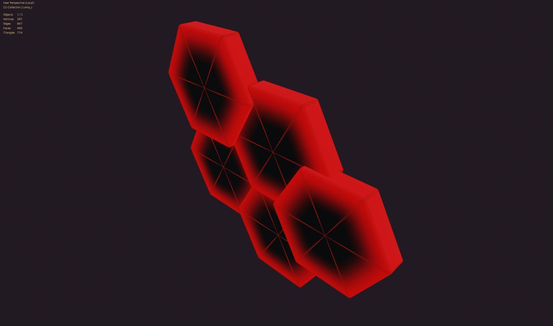 beehive hexagon lamp wall lamp decoration gaming room fire style Low-poly 3D model_3