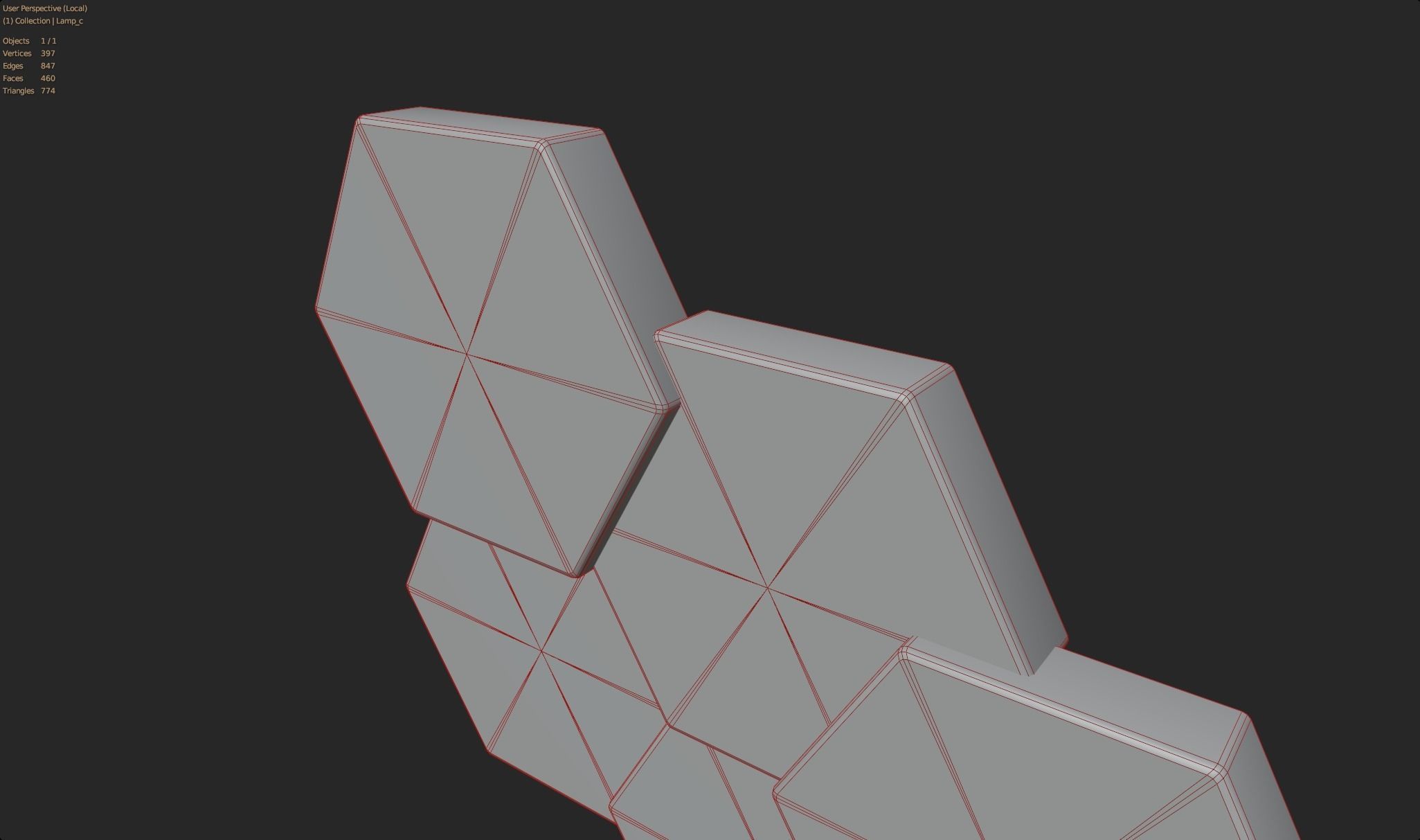 beehive hexagon lamp wall lamp decoration gaming room fire style Low-poly 3D model_9