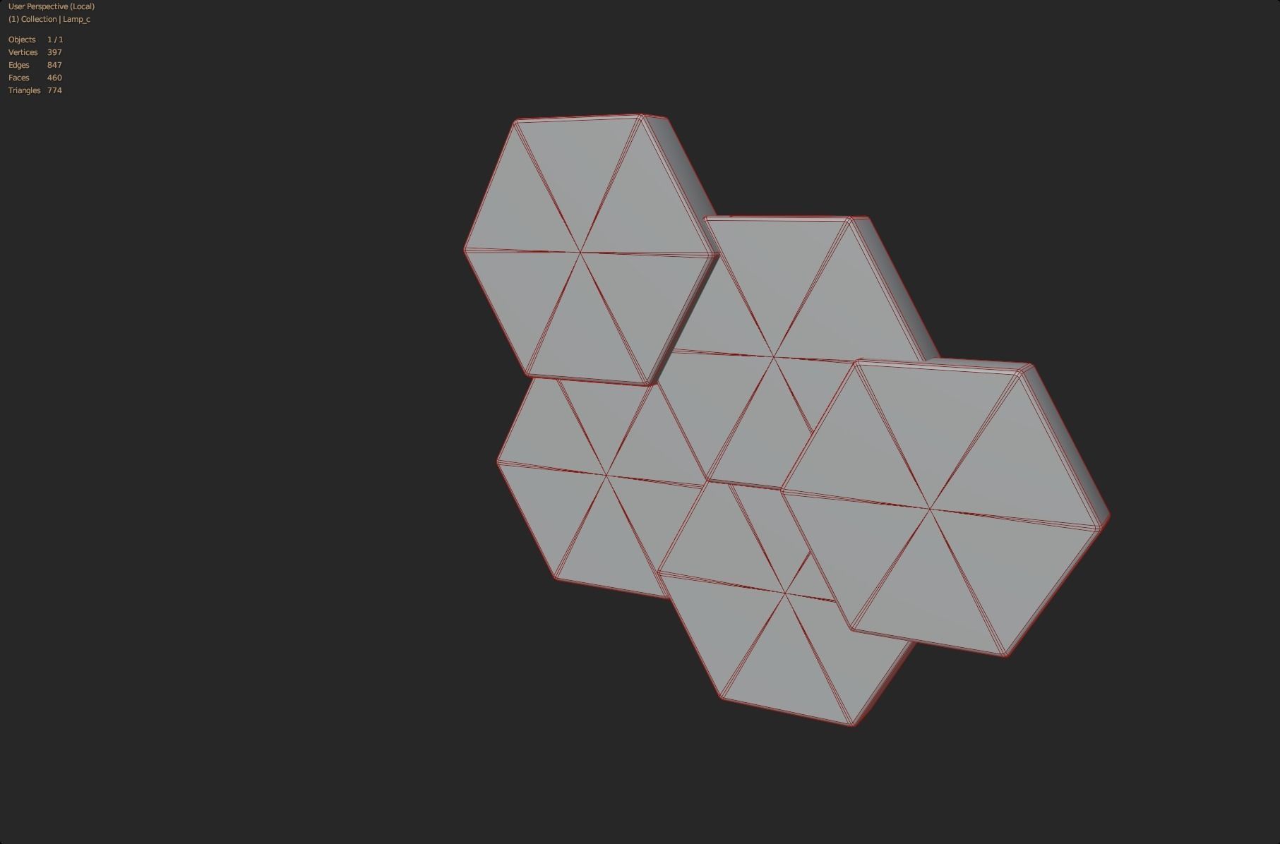 beehive hexagon lamp wall lamp decoration gaming room fire style Low-poly 3D model_7