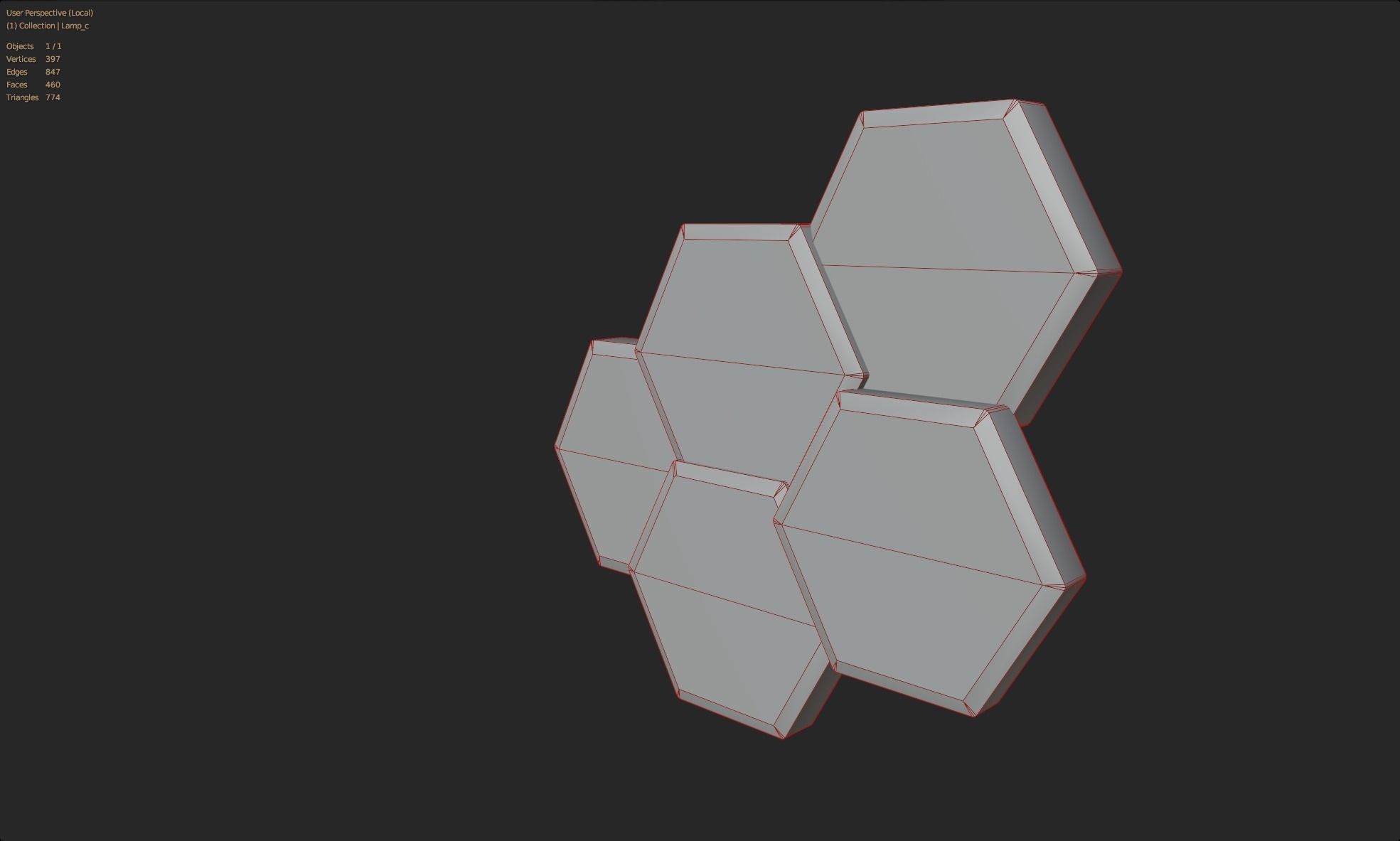 beehive hexagon lamp wall lamp decoration gaming room fire style Low-poly 3D model_8