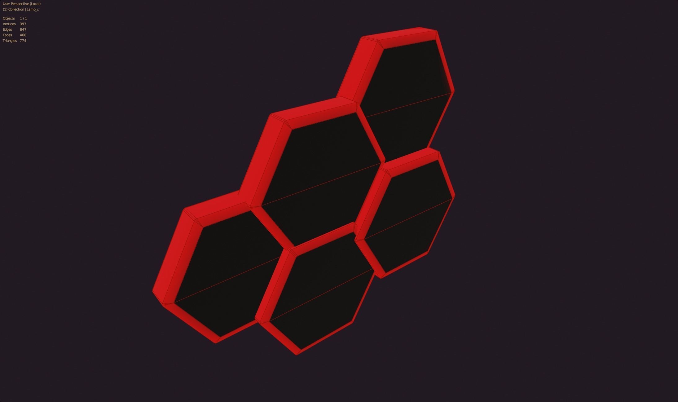 beehive hexagon lamp wall lamp decoration gaming room fire style Low-poly 3D model_4