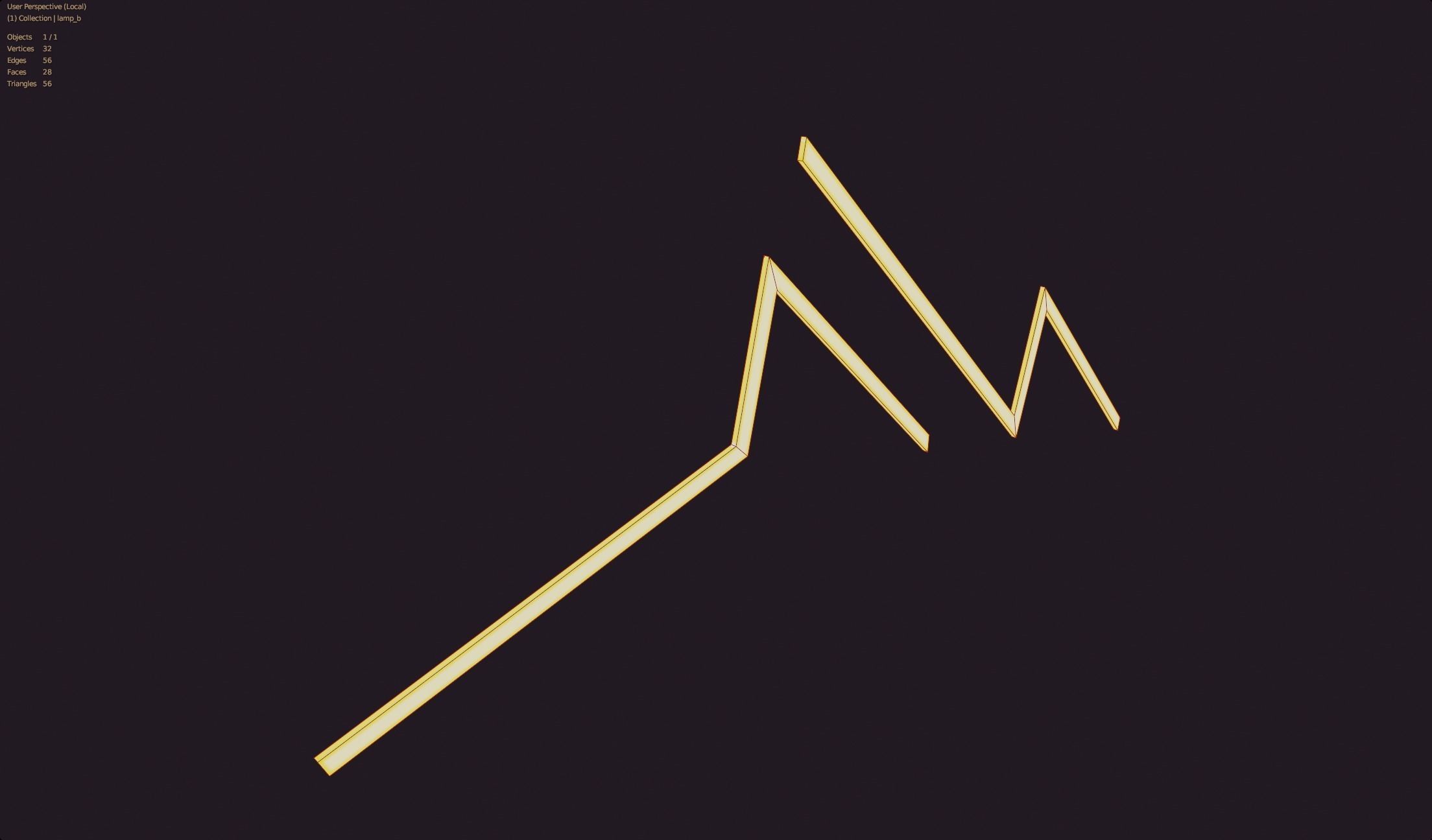 Thunder lamp lighting yellow orange emissive lowpoly decoration Low-poly 3D model_1