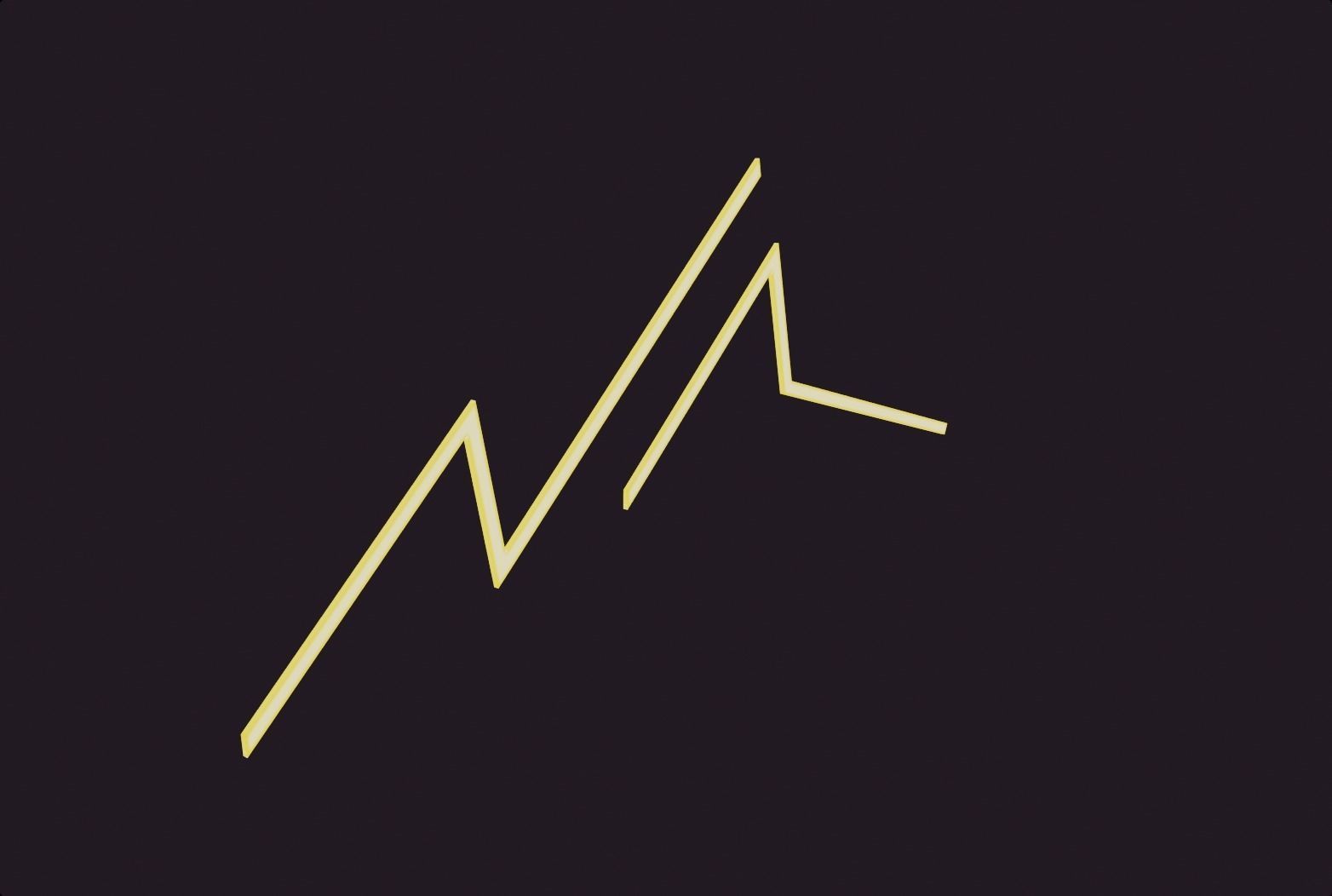 Thunder lamp lighting yellow orange emissive lowpoly decoration Low-poly 3D model_6