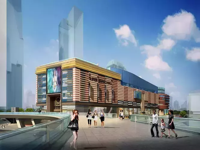 3Dmax fashion city commercial square building 24