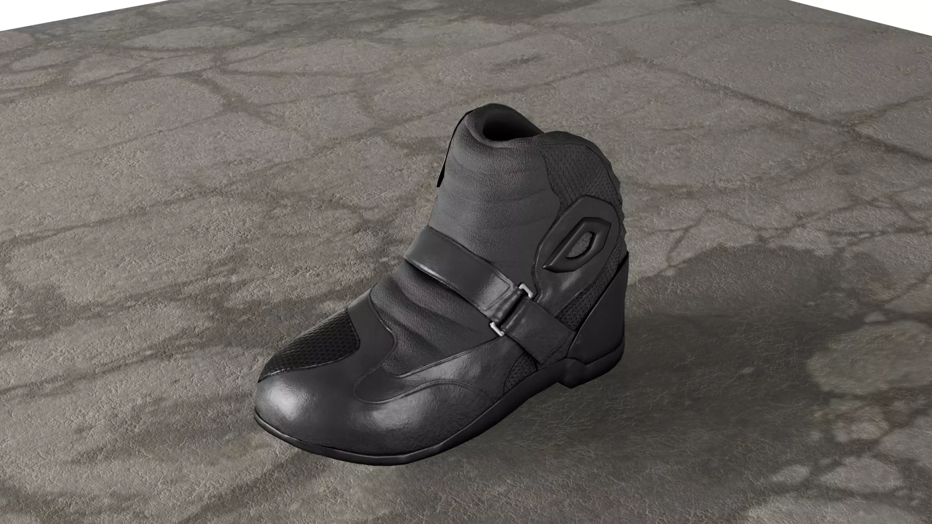 Motorcycle Boots Low-poly 3D model_0