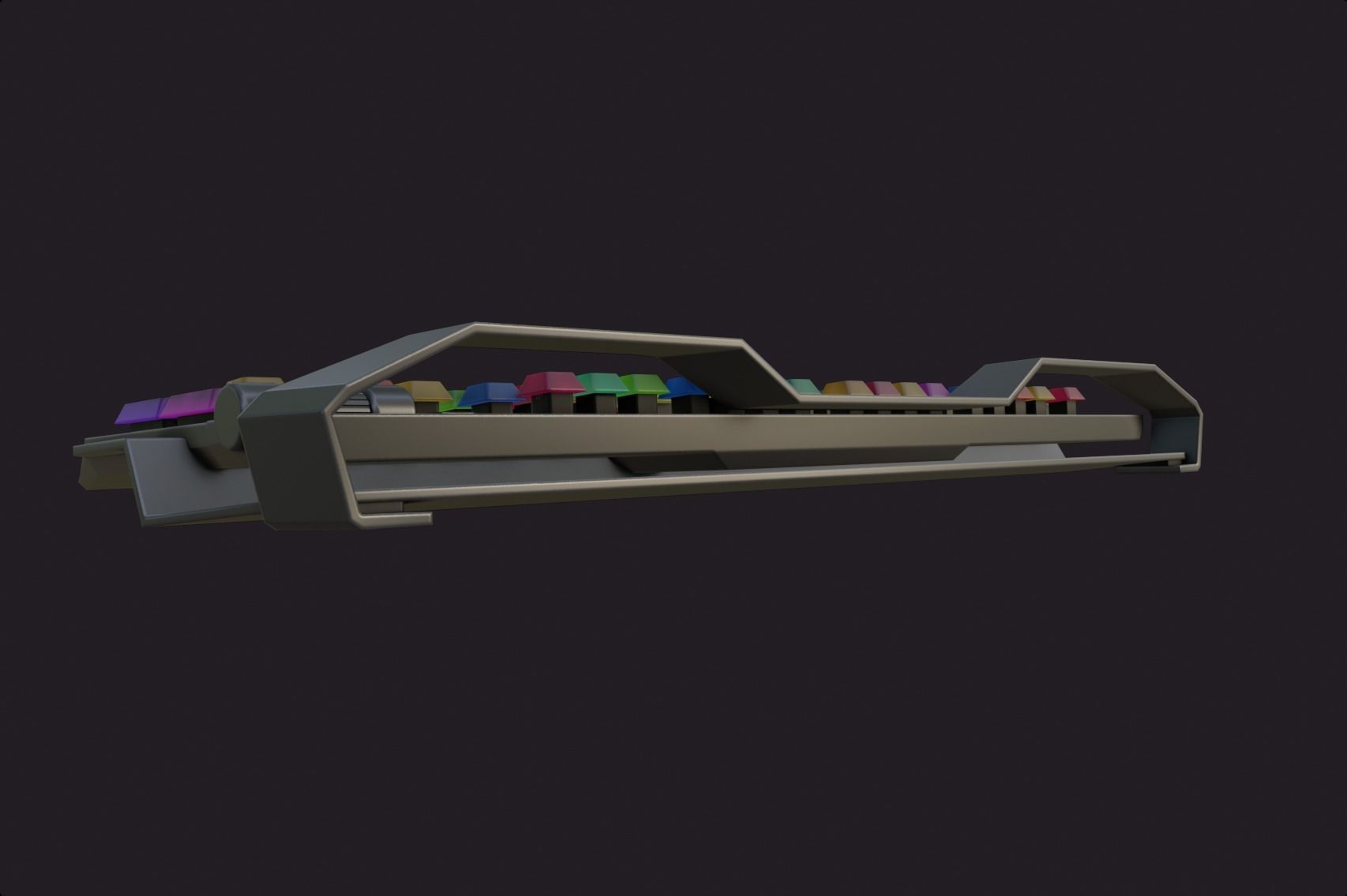 Modern colorful keyboard rgb style  Low-poly 3D model_13