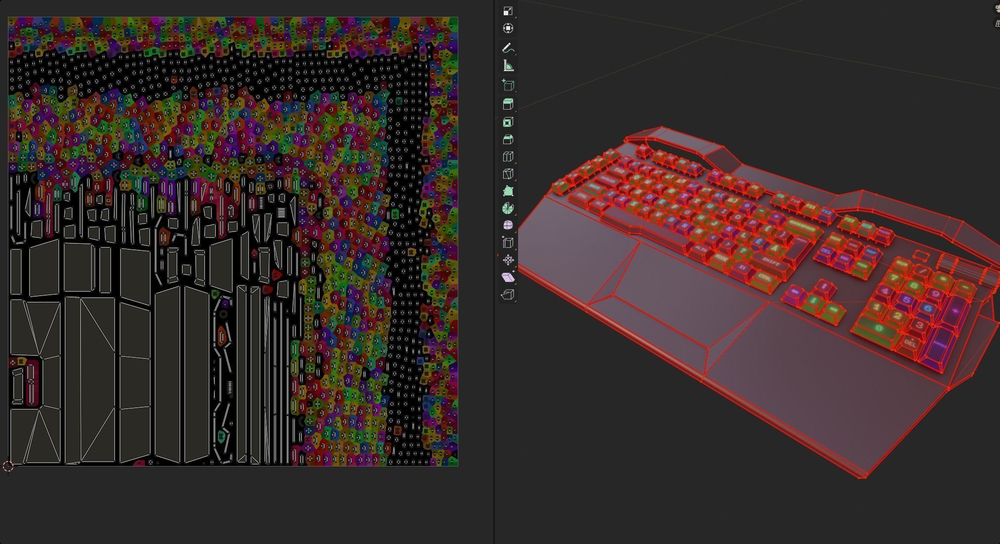 Modern colorful keyboard rgb style  Low-poly 3D model_10
