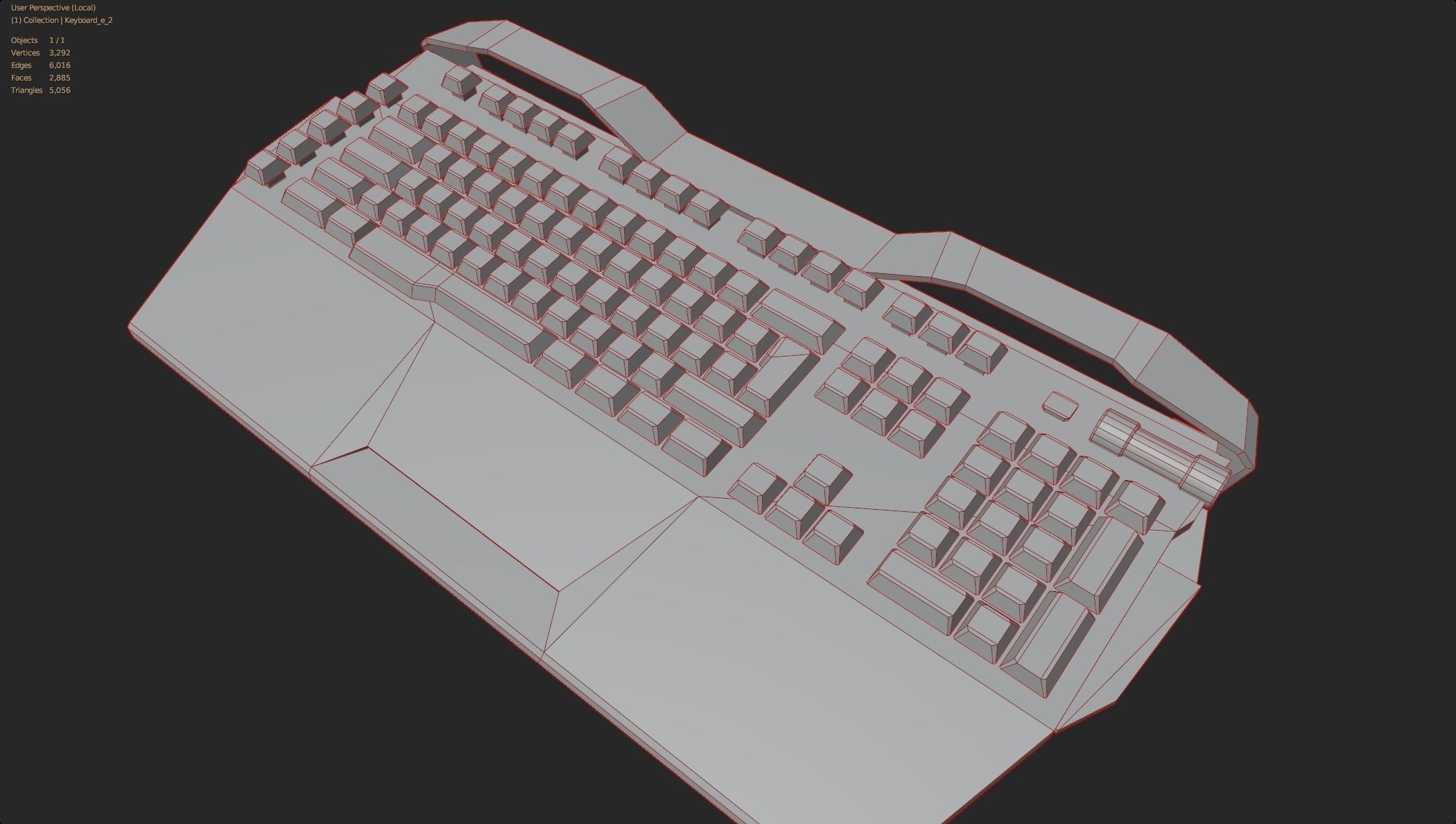 Modern colorful keyboard rgb style  Low-poly 3D model_3