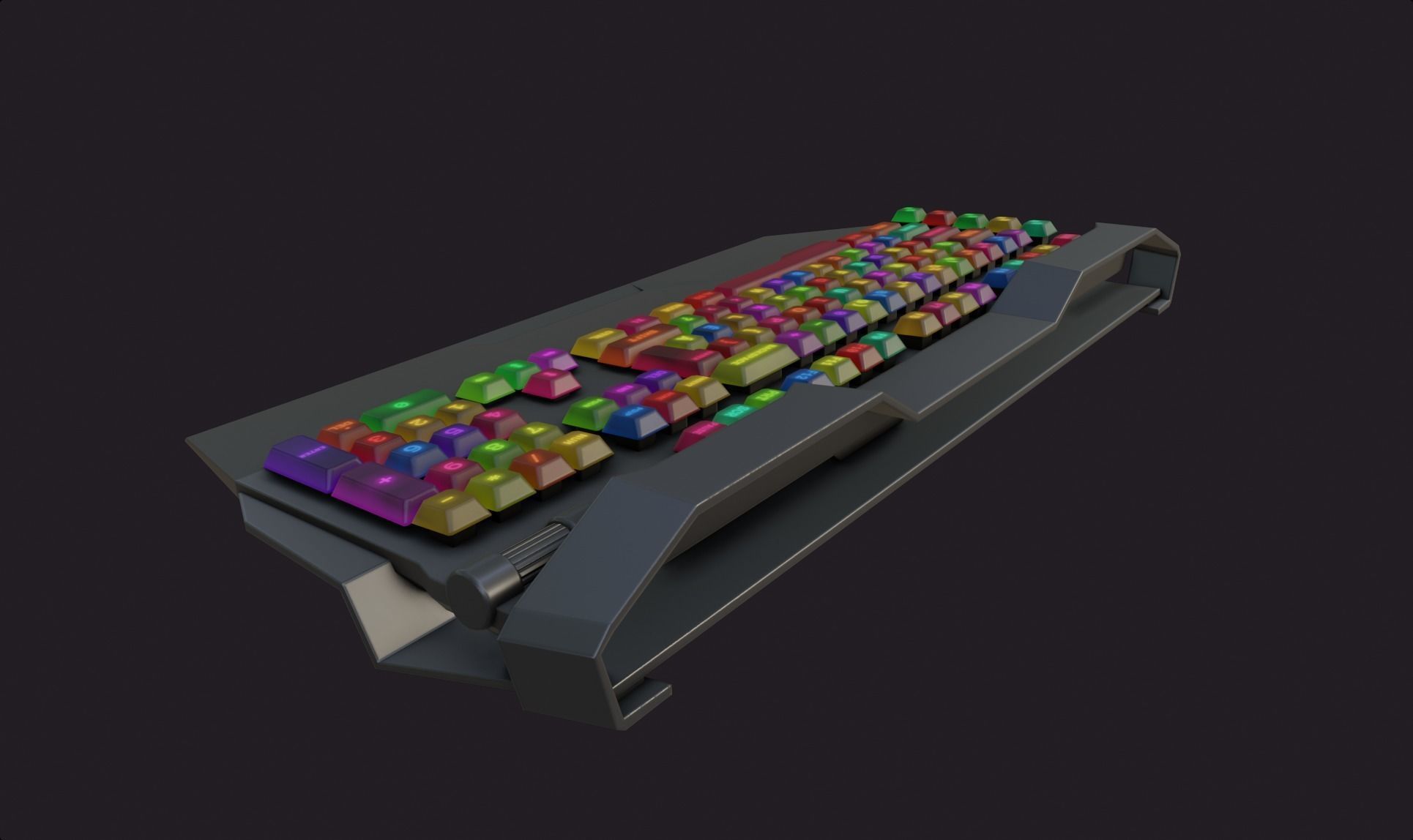 Modern colorful keyboard rgb style  Low-poly 3D model_12