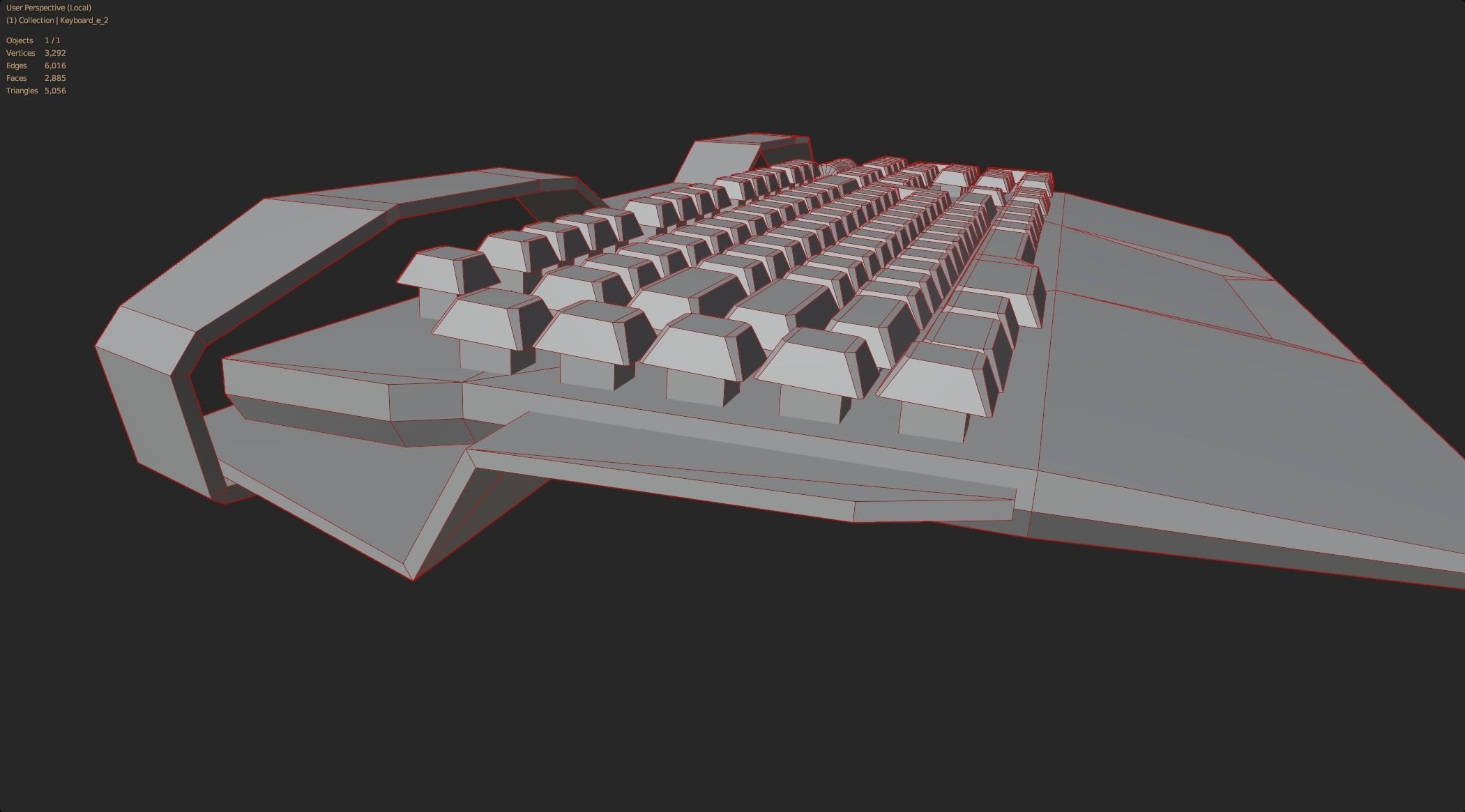Modern colorful keyboard rgb style  Low-poly 3D model_6