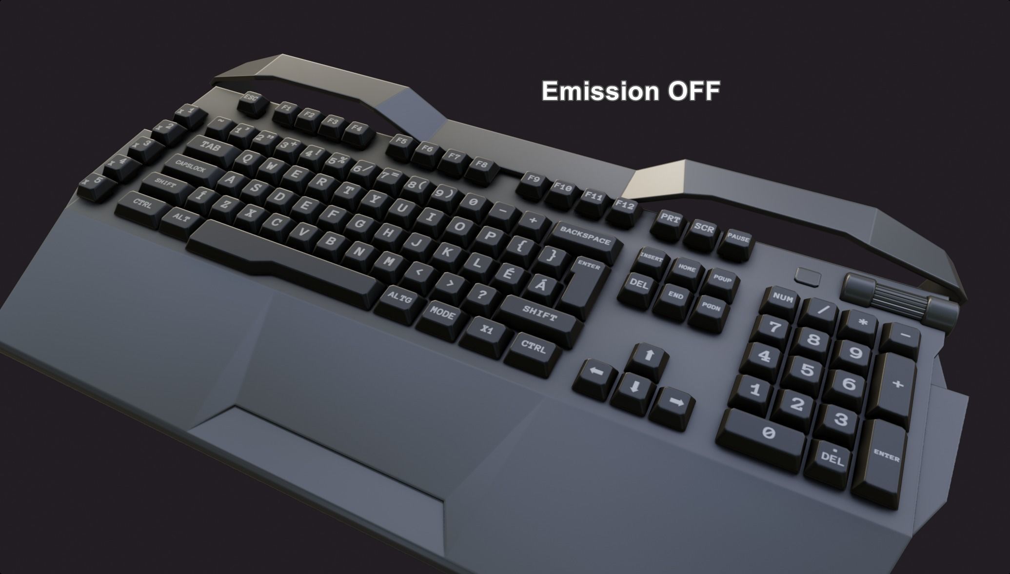 Modern colorful keyboard rgb style  Low-poly 3D model_7