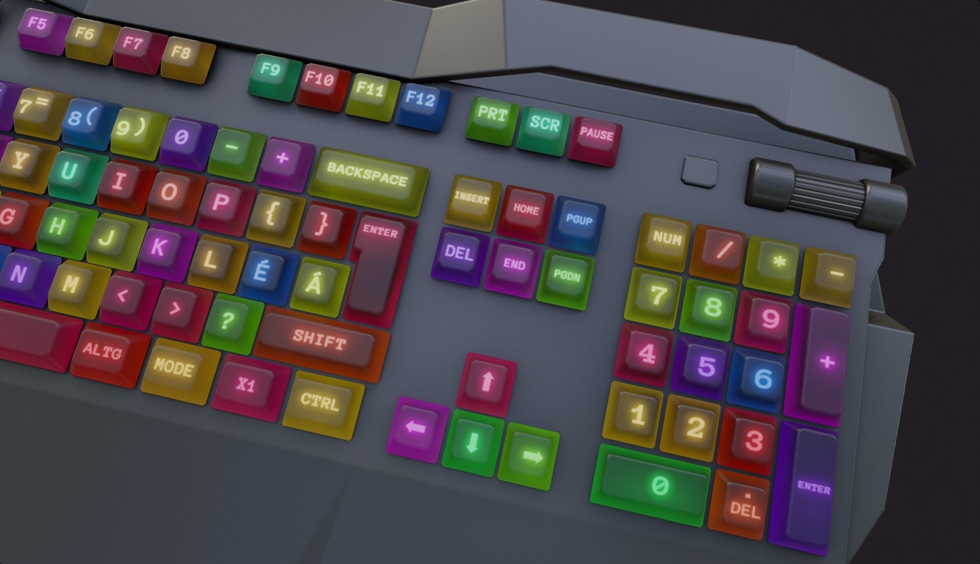 Modern colorful keyboard rgb style  Low-poly 3D model_18