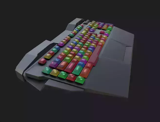 Modern colorful keyboard rgb style  Low-poly 3D model